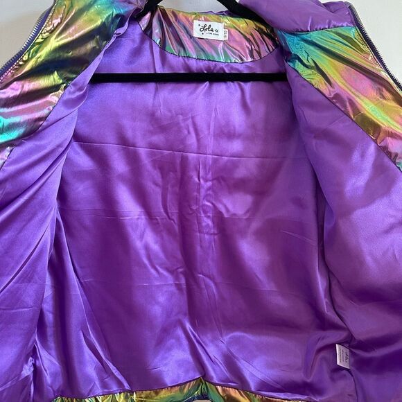 Lola + the Boys Girls Metallic Ombré Puffer Jacket Coat 9/10 NWT with Hood Warm - Picture 4 of 6